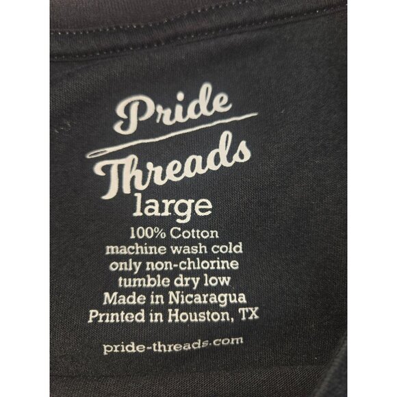 Pride Threads Pride T-Shirt Large Black Astronaut LGBTQ+ Rainbow Flag - Picture 5 of 6